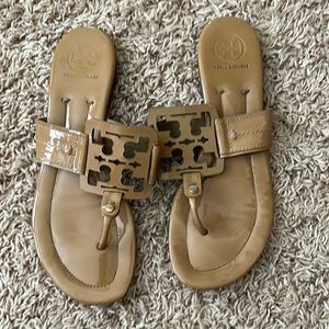 Nude Tory Burch flip flops
